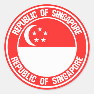 Sticker Rond Emblème du cycle de Singapour