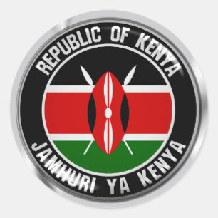 Sticker Rond Emblème du cycle du Kenya