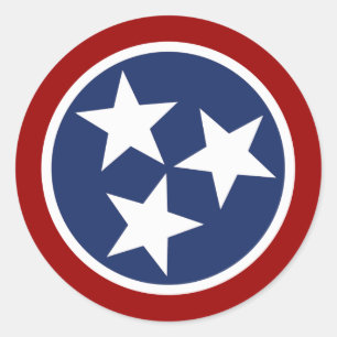 Sticker Rond Emblème du drapeau du Tennessee