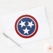 Sticker Rond Emblème du drapeau du Tennessee (Enveloppe)