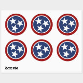 Sticker Rond Emblème du drapeau du Tennessee (Feuille)