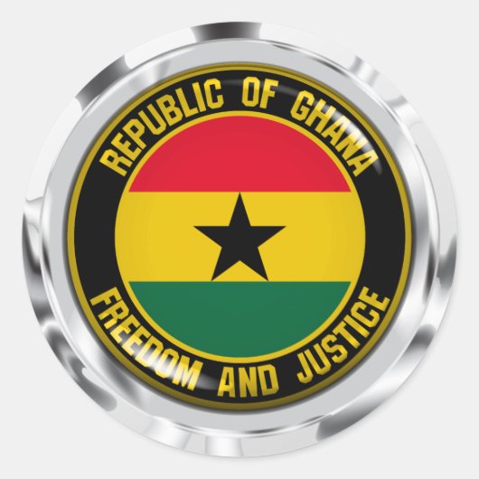 Sticker Rond Emblème du Ghana (Devant)