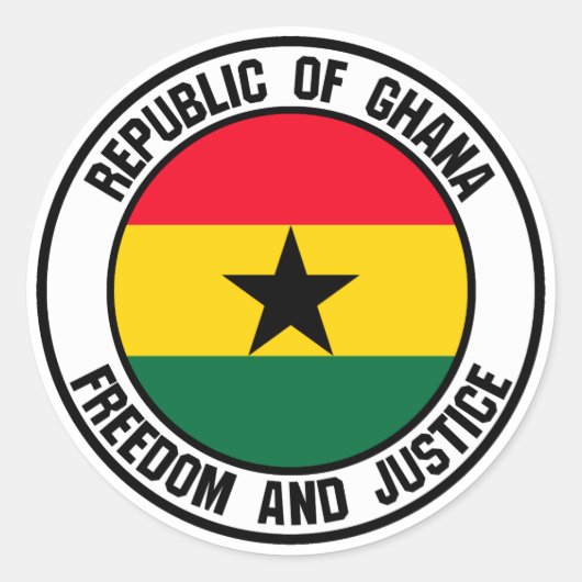 Sticker Rond Emblème du Ghana (Devant)