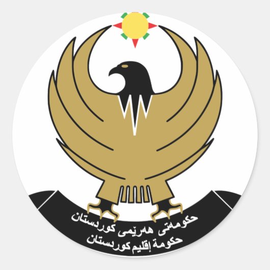 Sticker Rond emblème du kurdistan (Devant)