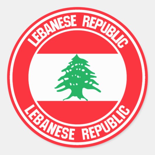 Sticker Rond Emblème du Liban (Devant)