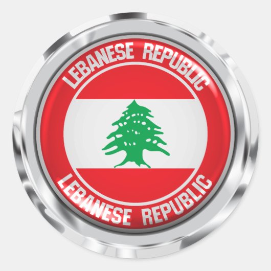 Sticker Rond Emblème du Liban (Devant)