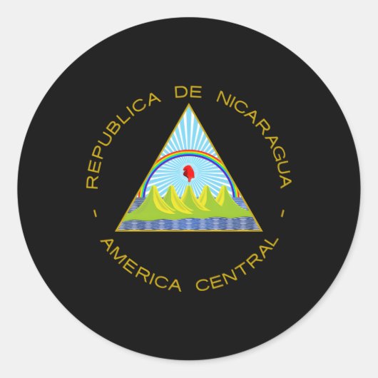 Sticker Rond Emblème Du Nicaragua (Devant)
