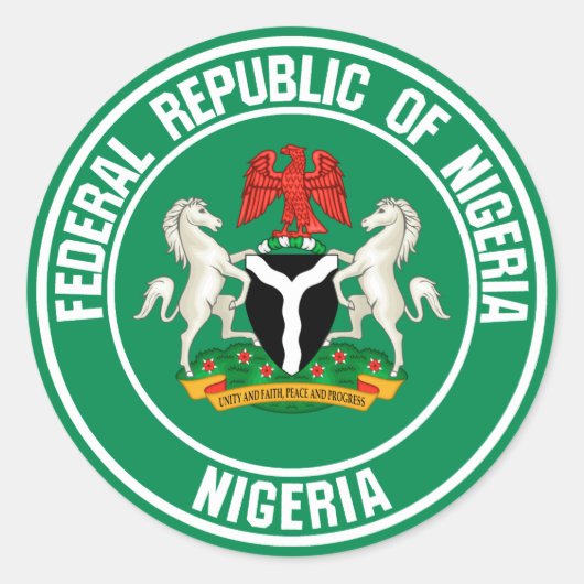 Sticker Rond Emblème du Nigeria (Devant)