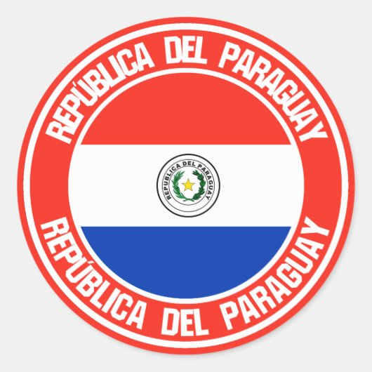 Sticker Rond Emblème du Paraguay (Devant)