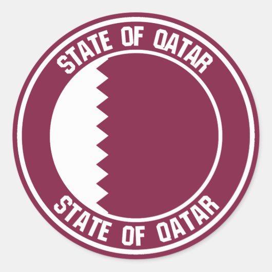 Sticker Rond Emblème du Qatar Round (Devant)