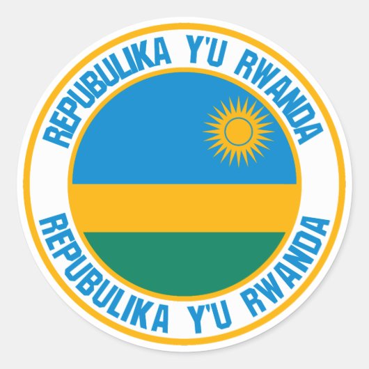 Sticker Rond Emblème du Rwanda (Devant)
