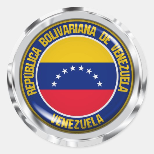 Sticker Rond Emblème du Venezuela (Devant)
