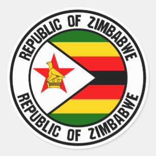 Sticker Rond Emblème du Zimbabwe Round
