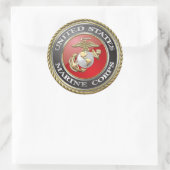 Sticker Rond Emblème et uniforme USMC [3D] (Sac)