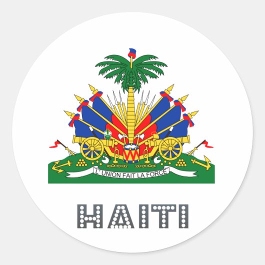 Sticker Rond Emblème haïtien (Devant)