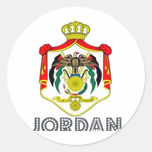 Sticker Rond Emblème jordanien (Devant)