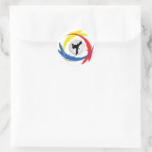 Sticker Rond Emblème Karate Tricolor (Sac)