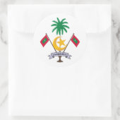 Sticker Rond Emblème maldivien, Maldives (Sac)