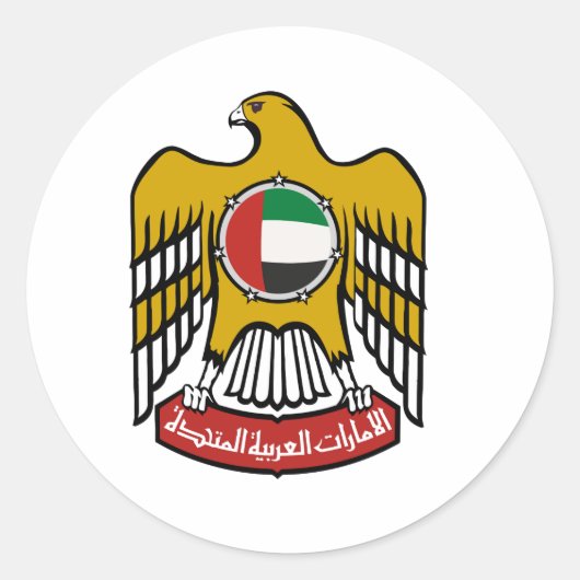 Sticker Rond Emblème national des Émirats arabes unis (Devant)