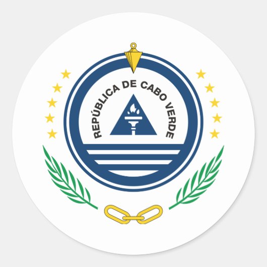 Sticker Rond Emblème national du Cap-Vert, Cap-Vert (Devant)