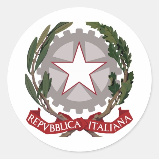 Sticker Rond Emblème national italien (Devant)