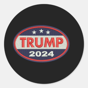 Sticker Rond Emblème officiel de la broderie Trump 2024