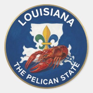Sticker Rond Emblème Pélican de la Fierté de l'État de Louisian