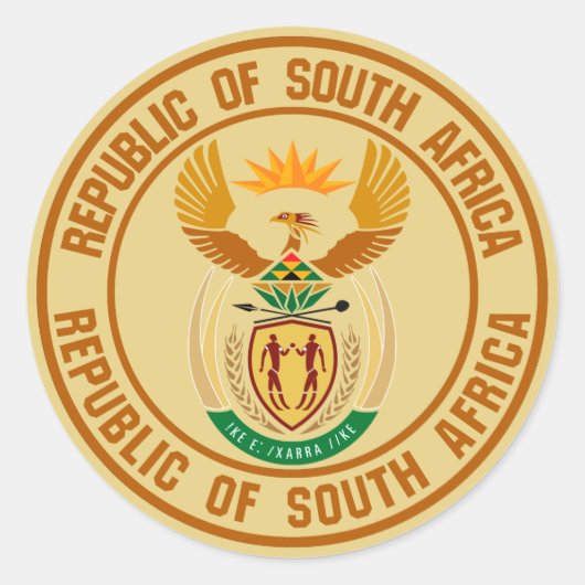 Sticker Rond Emblème rond Afrique du Sud (Devant)