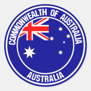 Sticker Rond Emblème rond australien