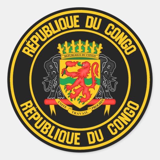 Sticker Rond Emblème Rond Congo (Devant)
