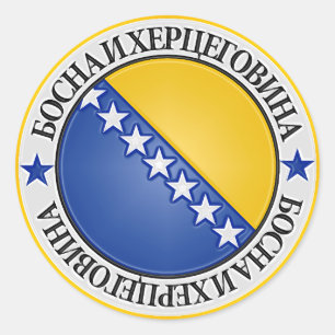 Sticker Rond Emblème rond de Bosnie-Herzégovine