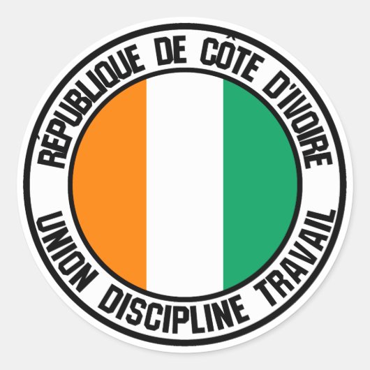 Sticker Rond Emblème rond de Côte d'Ivoire (Devant)