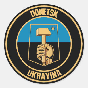 Sticker Rond Emblème rond de Donetsk