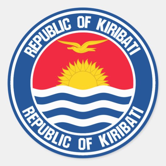 Sticker Rond Emblème rond de Kiribati (Devant)