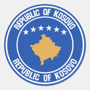 Sticker Rond Emblème rond de Kosovo