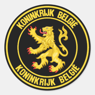 Sticker Rond Emblème rond de la Belgique