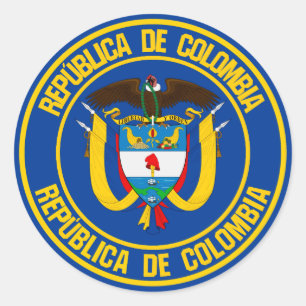 Sticker Rond Emblème rond de la Colombie