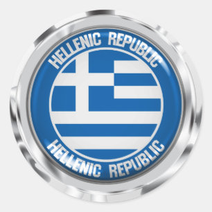 Sticker Rond Emblème rond de la Grèce