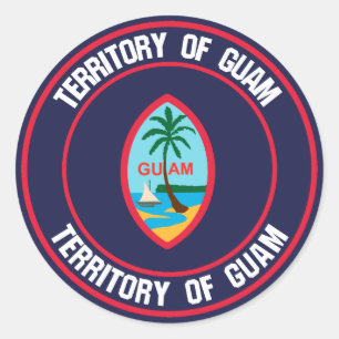 Sticker Rond Emblème rond de la Guam