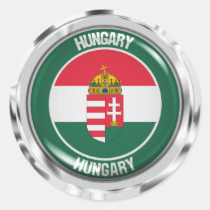 Sticker Rond Emblème rond de la Hongrie
