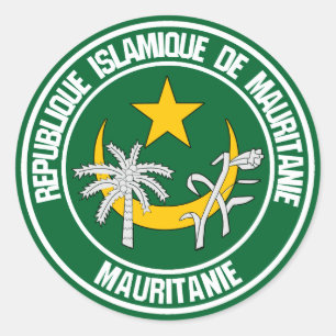 Sticker Rond Emblème rond de la Mauritanie