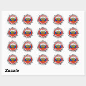 Sticker Rond Emblème rond de la Russie (Feuille)