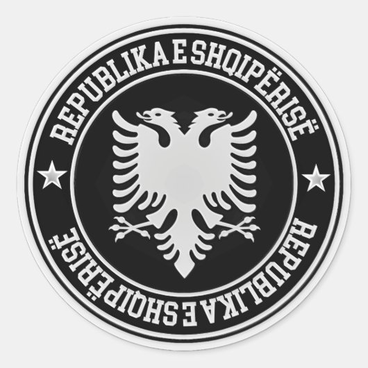 Sticker Rond Emblème rond de l'Albanie (Devant)