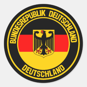 Sticker Rond Emblème rond de l'Allemagne