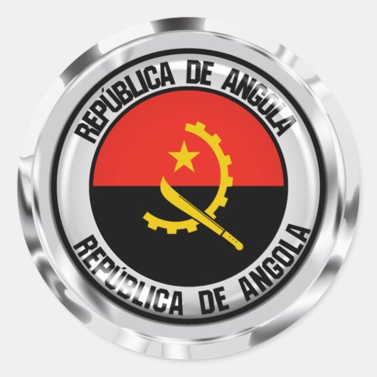 Sticker Rond Emblème rond de l'Angola (Devant)