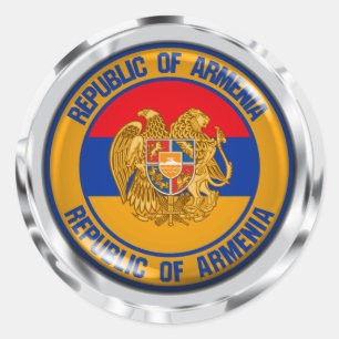 Sticker Rond Emblème rond de l'Arménie