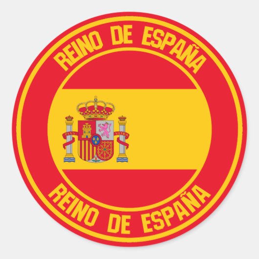 Sticker Rond Emblème rond de l'Espagne (Devant)