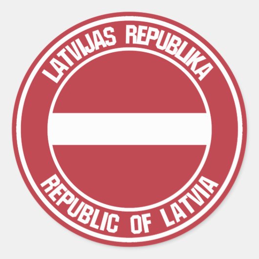 Sticker Rond Emblème rond de Lettonie (Devant)