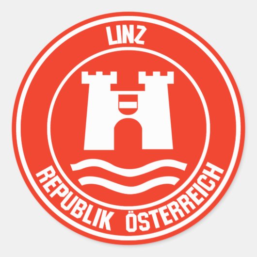 Sticker Rond Emblème rond de Linz (Devant)