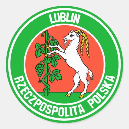 Sticker Rond Emblème rond de Lublin (Devant)